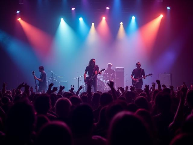 Echo Bloom performing live at a packed venue