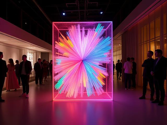 Priya Sharma's vibrant art installation at the Aura Lifestyle Brand launch